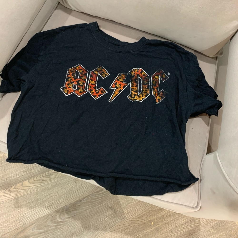 AC/DC cheetah font crop top